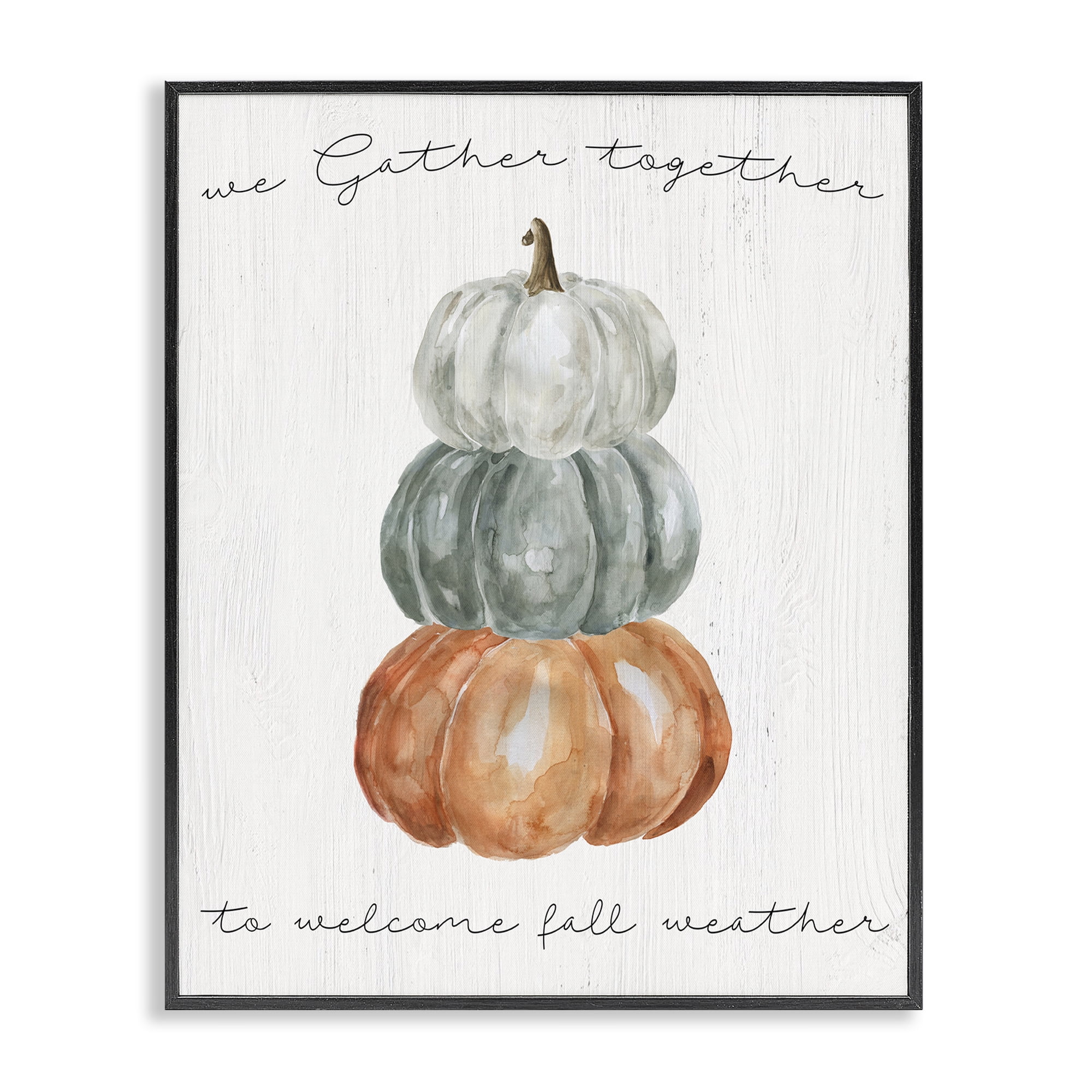 Stupell Industries Gather Together Fall Weather Black Framed Giclee Art, design by Livi Finn