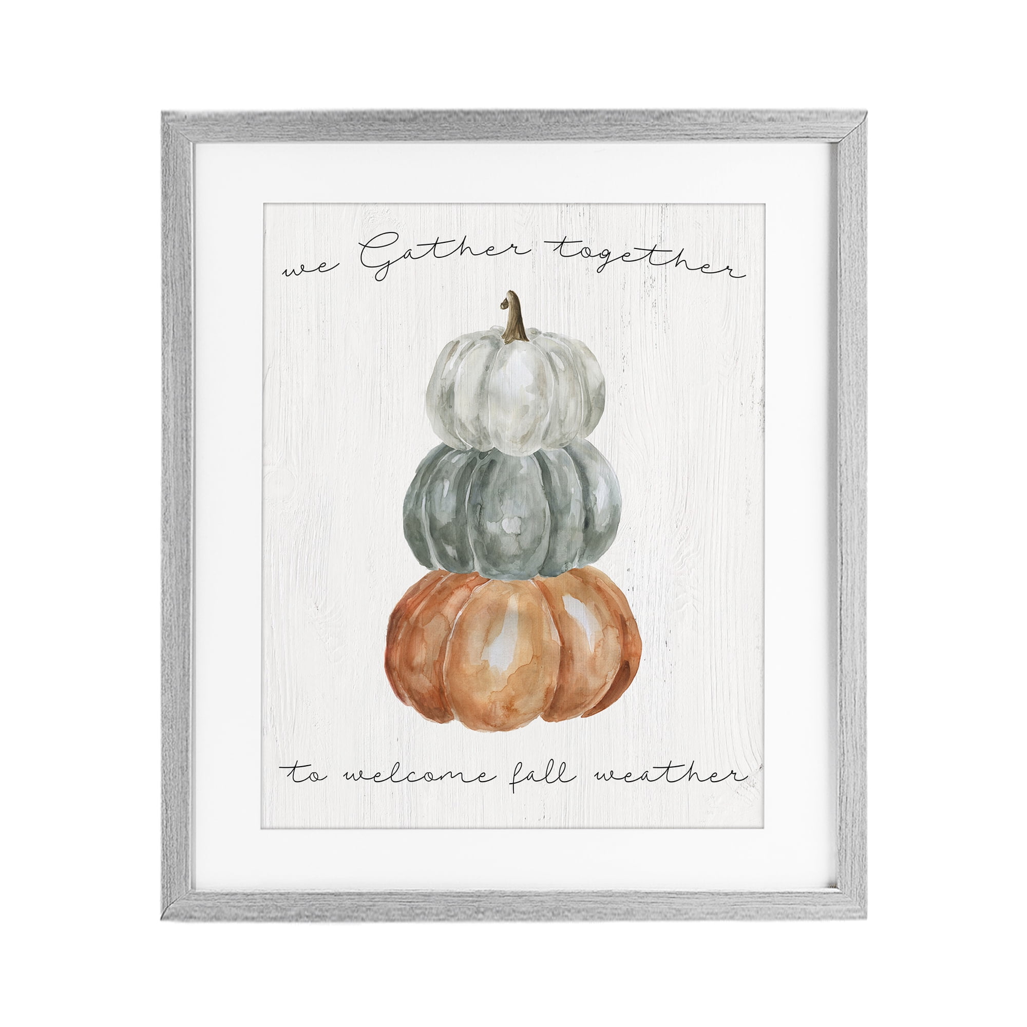 Stupell Industries Gather Together Fall Weather Gray Framed Print Under Glass, design by Livi Finn