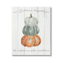 Stupell Industries Gather Together Fall Weather Pumpkins Graphic Art Gallery Wrapped Canvas Print Wall Art, Design by Livi Finn