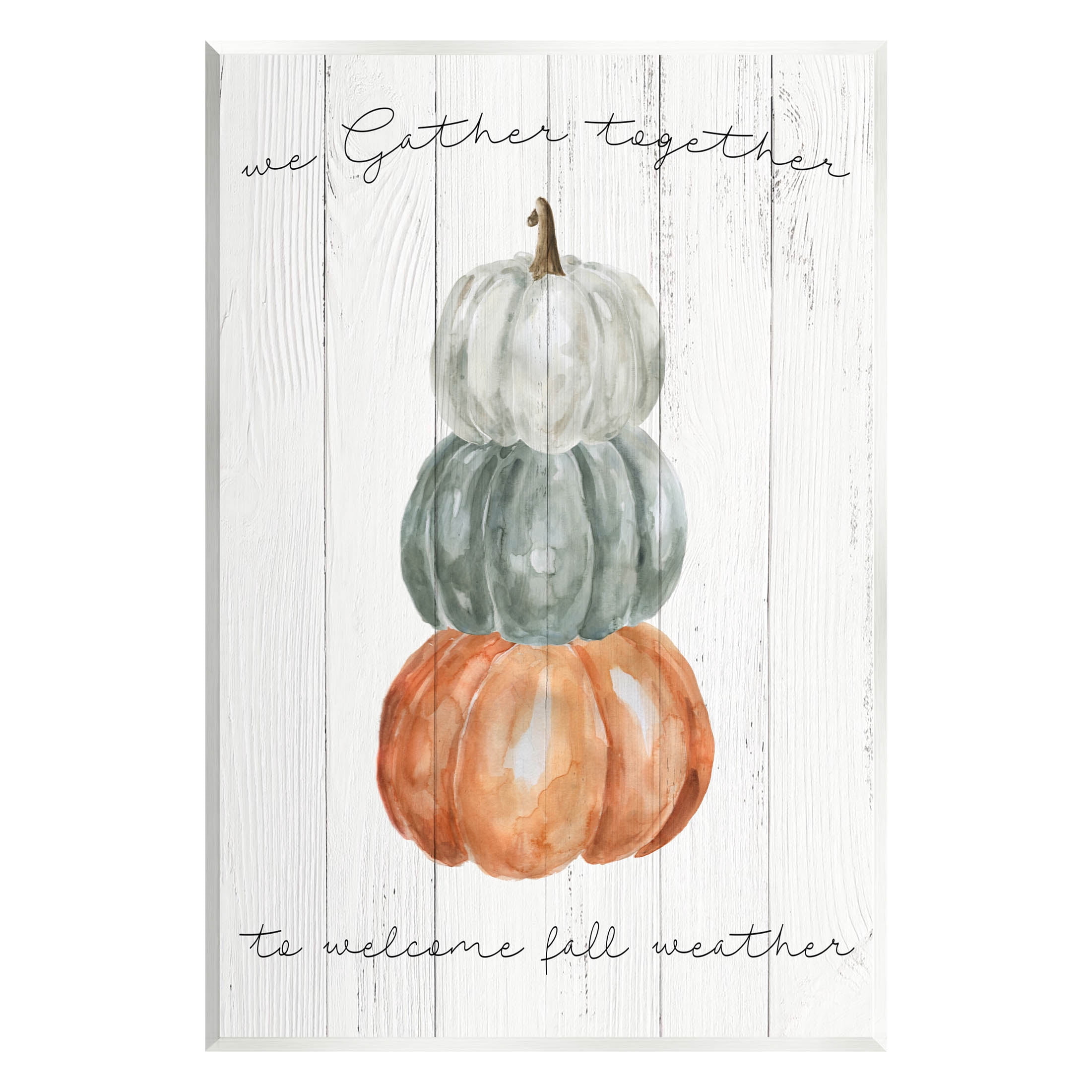 Stupell Industries Gather Together Fall Weather Pumpkins Graphic Art Unframed Art Print Wall Art, Design by Livi Finn
