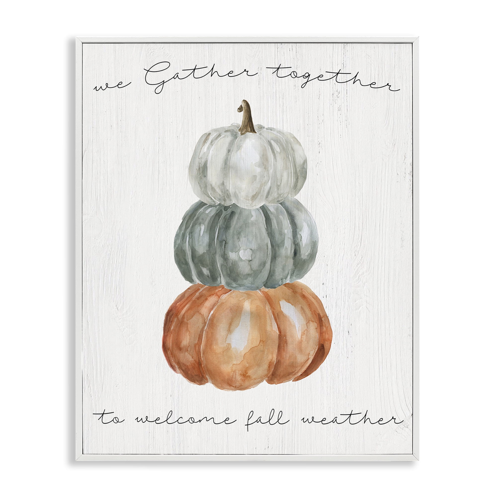 Stupell Industries Gather Together Fall Weather White Framed Giclee Art, design by Livi Finn