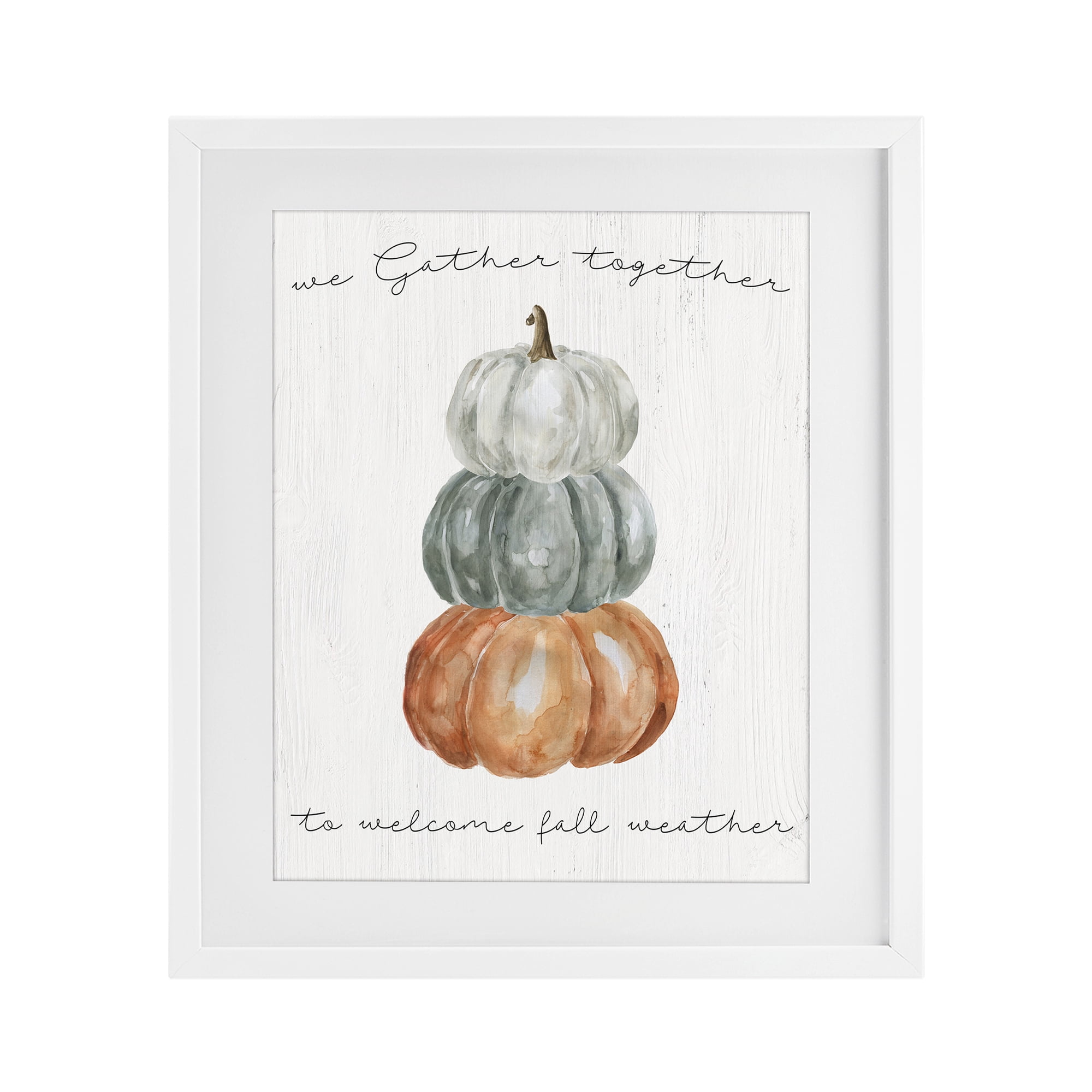 Stupell Industries Gather Together Fall Weather White Framed Print Under Glass, design by Livi Finn