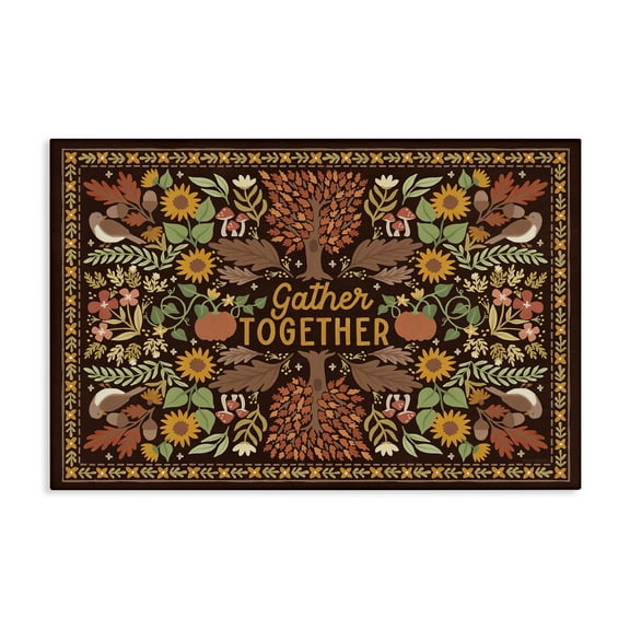 Stupell Industries Gather Together on Brown Landscape Painting Gallery Wrapped Canvas Art Prints Wall Art, 24 x 16