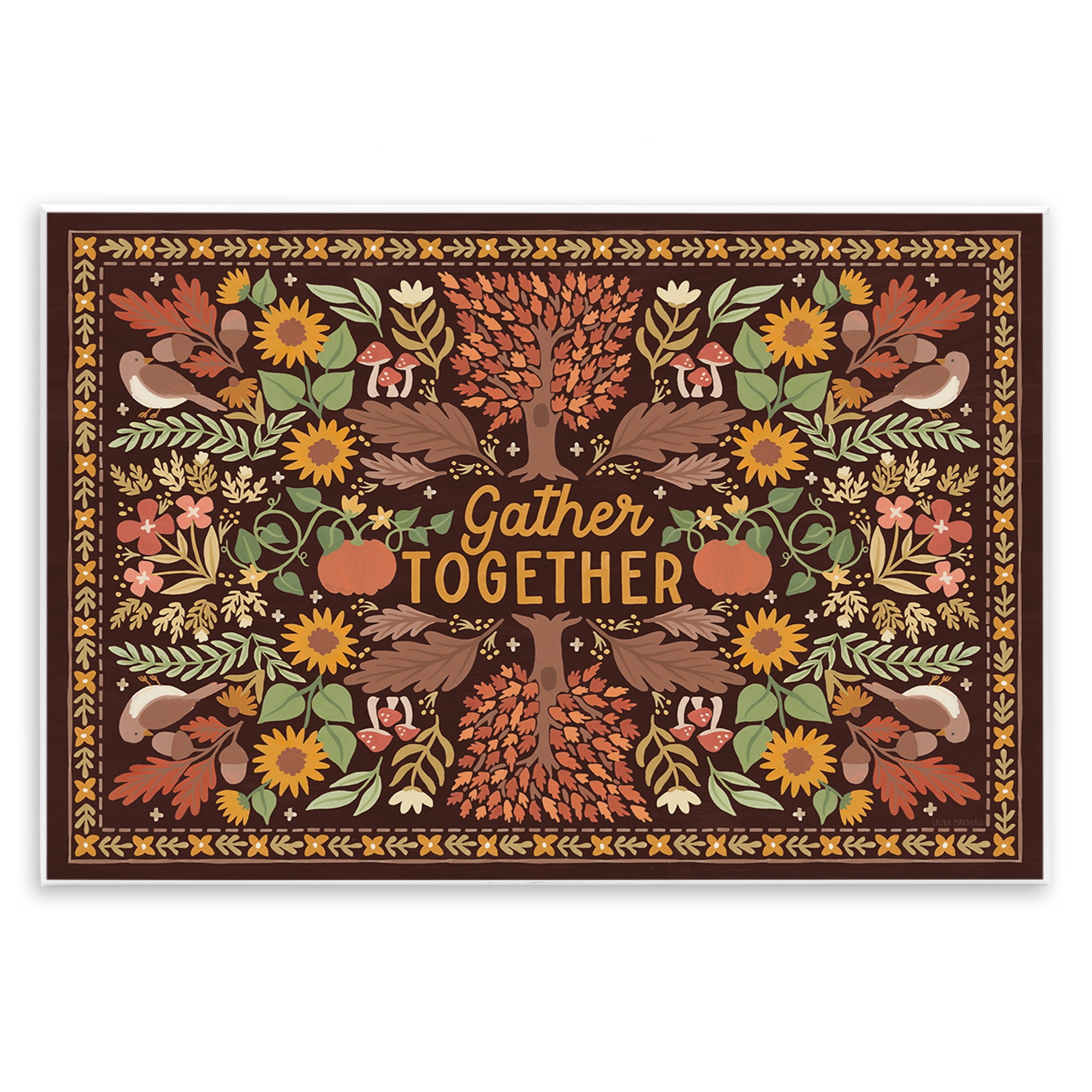 Stupell Industries Gather Together on Brown Landscape Painting Unframed Art Prints Wall Art, 15 x 10