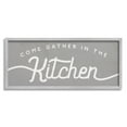 thumbnail image 1 of Stupell Industries Gather in the Kitchen Sign Rustic Family Phrase Food & Beverage Painting Gray Framed Art Print Wall Art, 10 x 24, 1 of 5