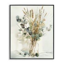 Stupell Industries Gathered Eucalyptus Herbs Plants & Flowers Painting Black Framed Art Print Wall Art, 11 x 14