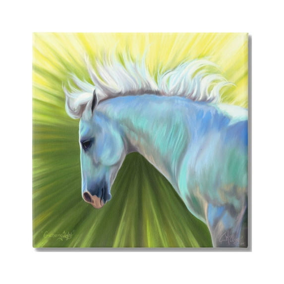 Stupell Industries Gathering Light Horse Animals & Insects Painting Gallery Wrapped Canvas Art Print Wall Art, 36 x 36