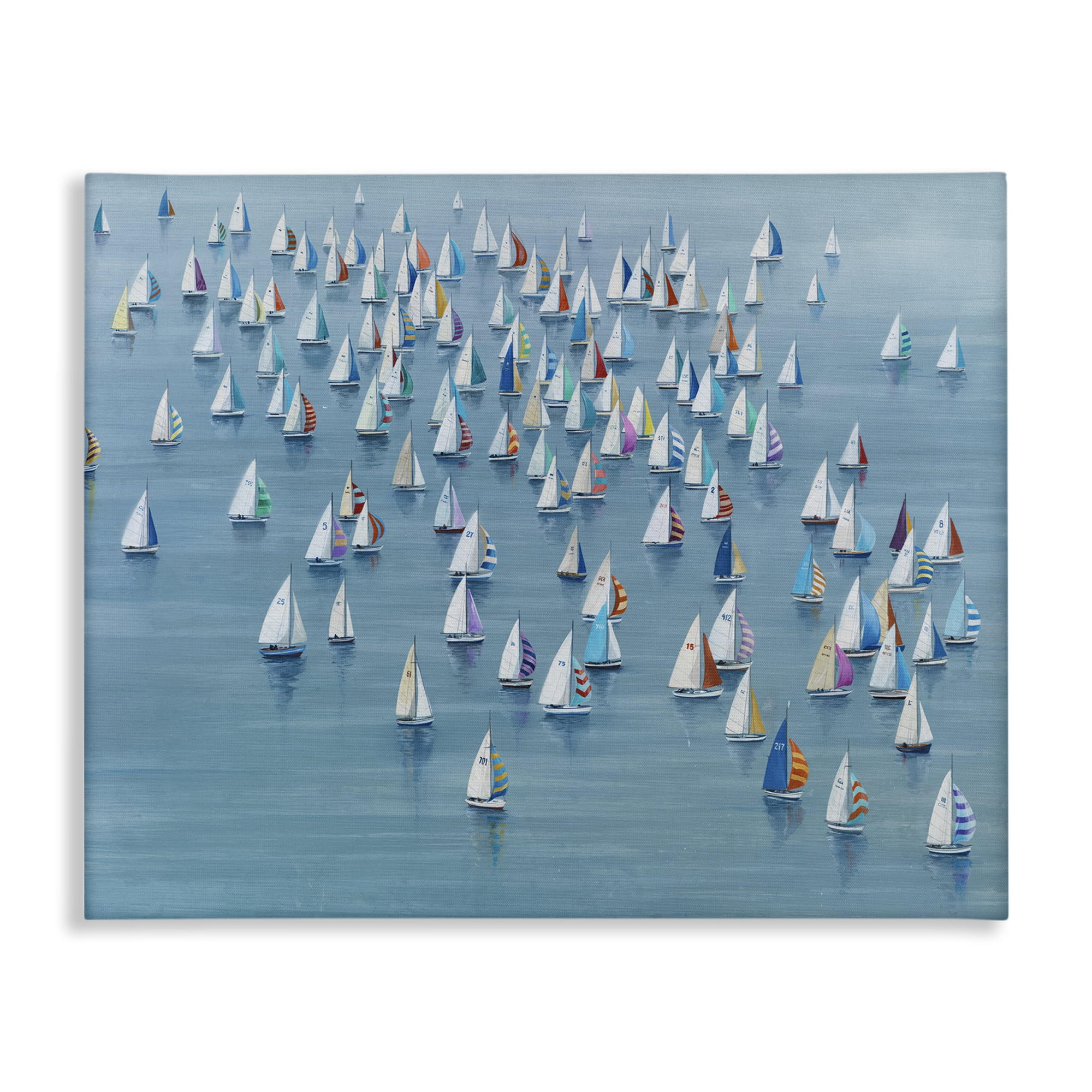 Stupell Industries Gathering Of Sails Transportation Painting Gallery Wrapped Canvas Art Print Wall Art, 48 x 36