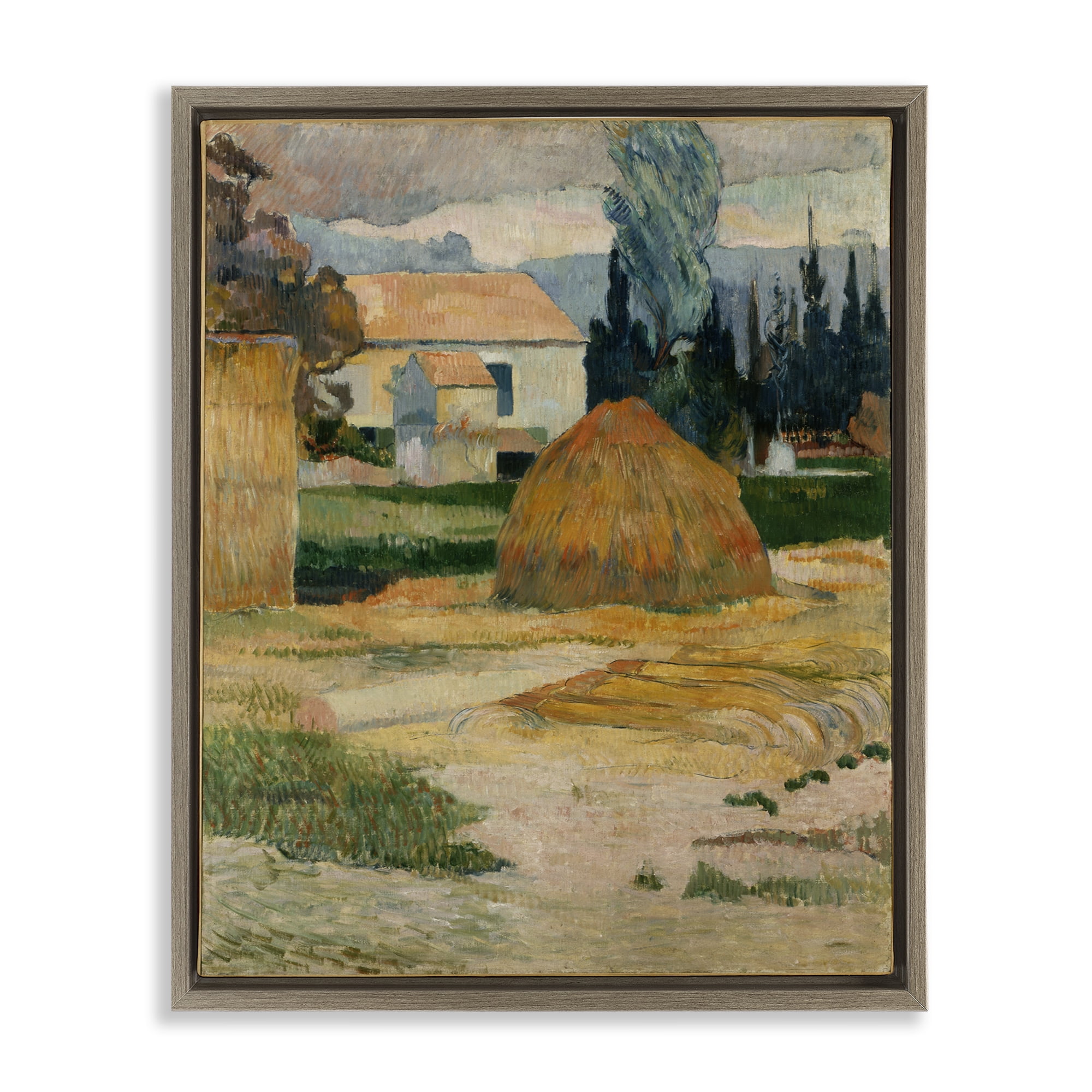 Stupell Industries Gauguin Classical Landscape Landscape & Nature Painting Brown Floater Framed Canvas Art Print Wall Art, 17 x 21