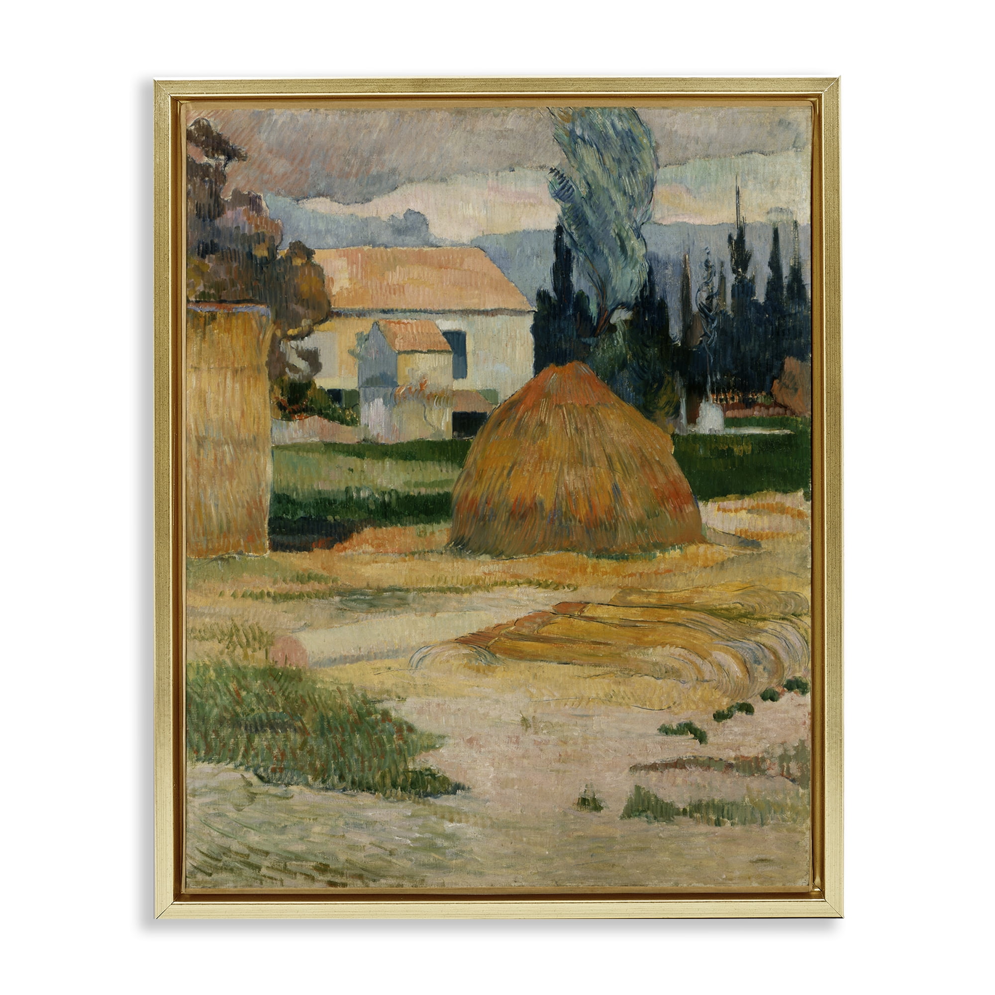 Stupell Industries Gauguin Classical Landscape Landscape & Nature Painting Gold Floater Framed Canvas Art Print Wall Art, 25 x 31
