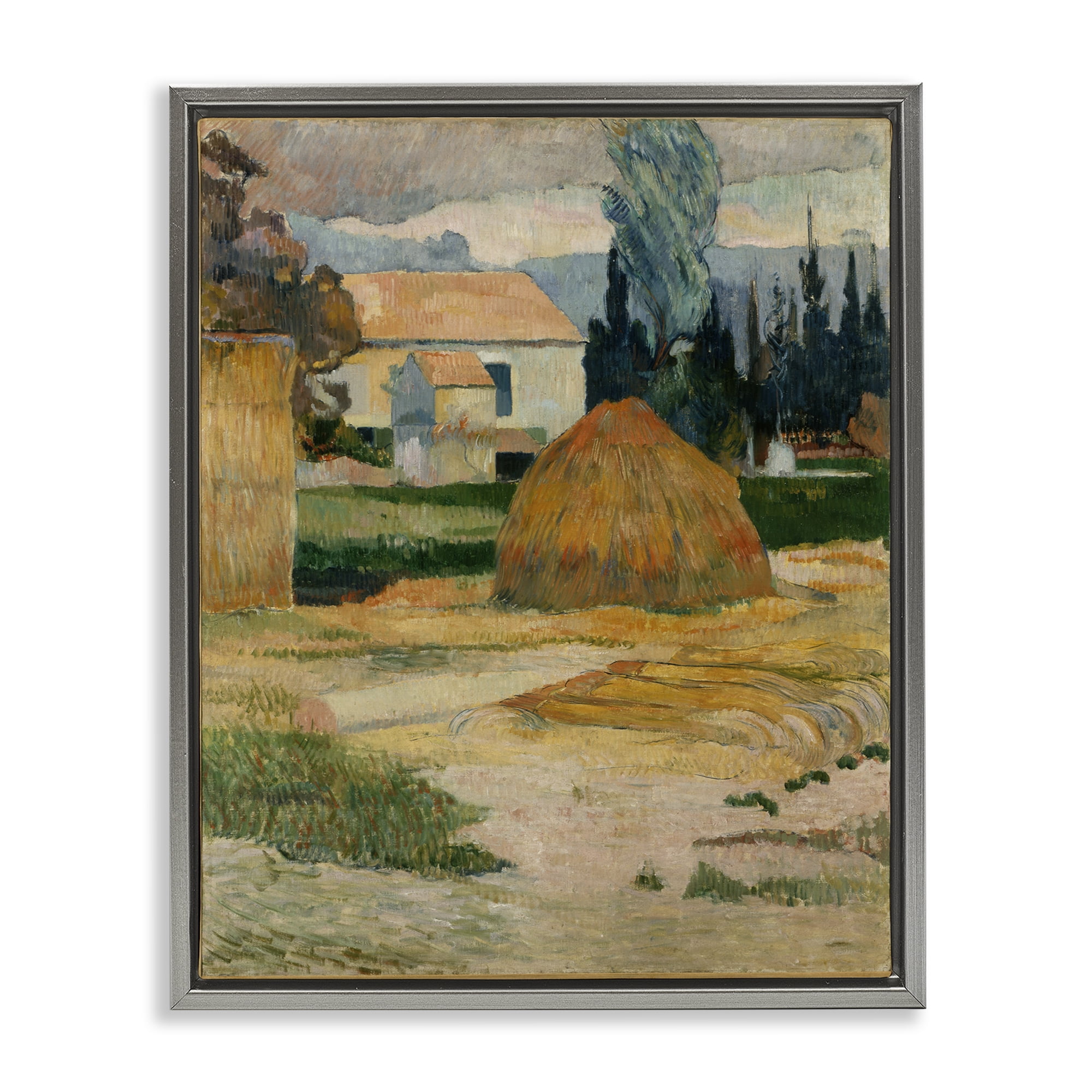 Stupell Industries Gauguin Classical Landscape Landscape & Nature Painting Gray Floater Framed Canvas Art Print Wall Art, 17 x 21
