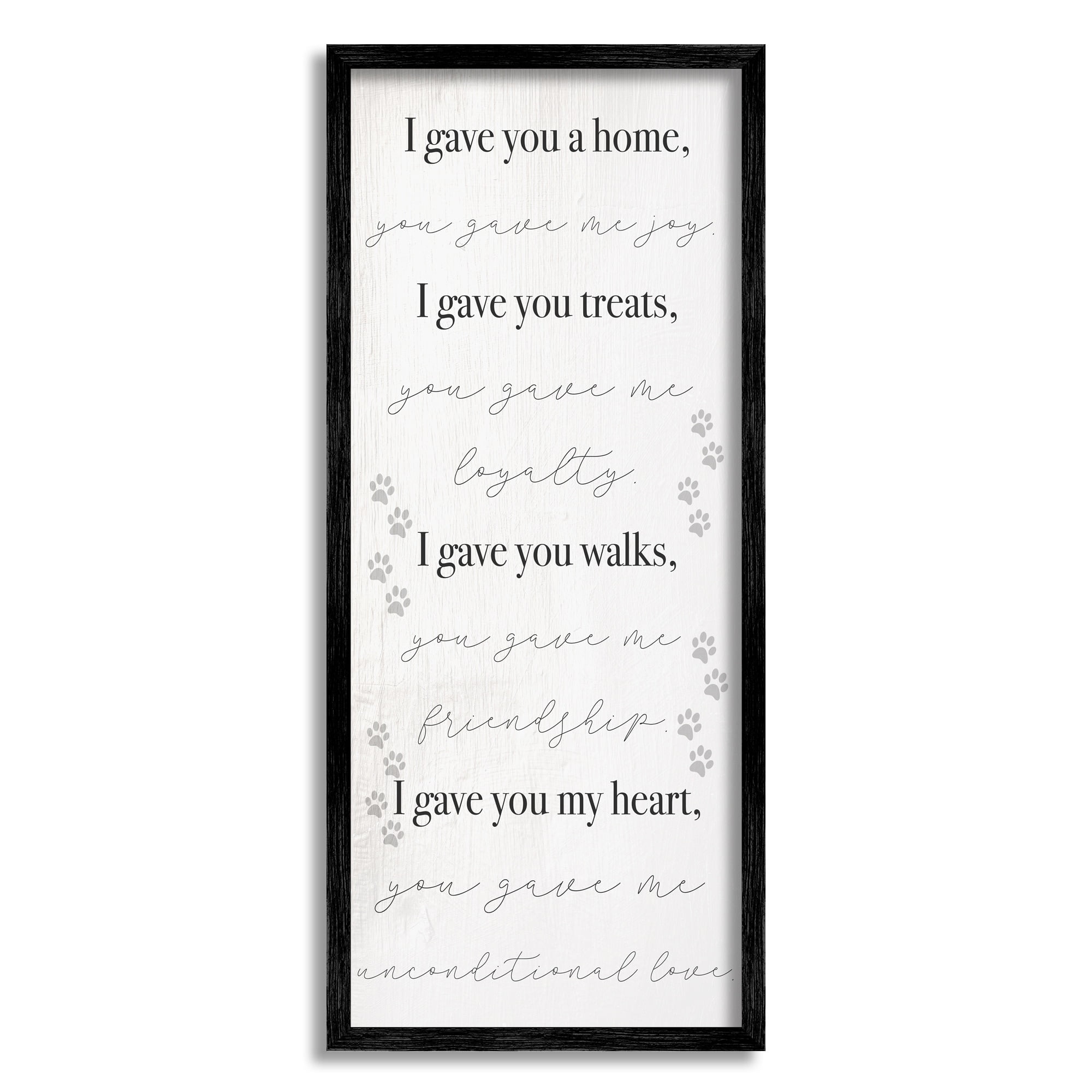 Stupell Industries Gave You My Heart Pet Dog Family Phrases, 10 x 24, Design by Daphne Polselli