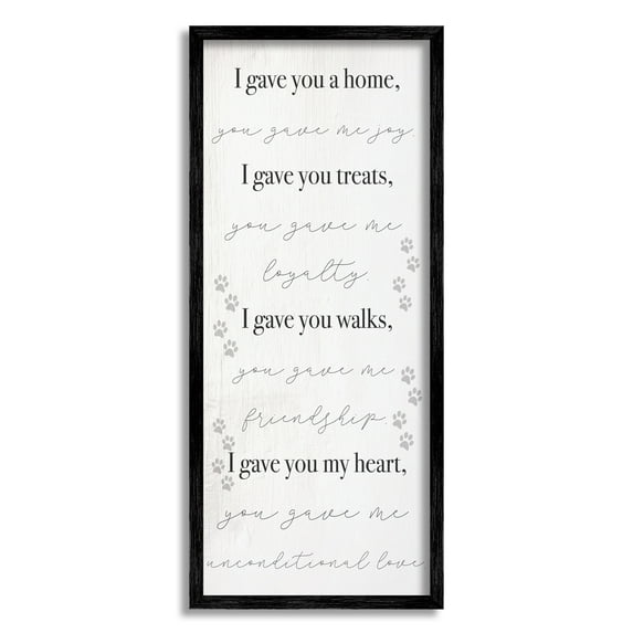 Stupell Industries Gave You My Heart Pet Dog Family Phrases, 10 x 24, Design by Daphne Polselli