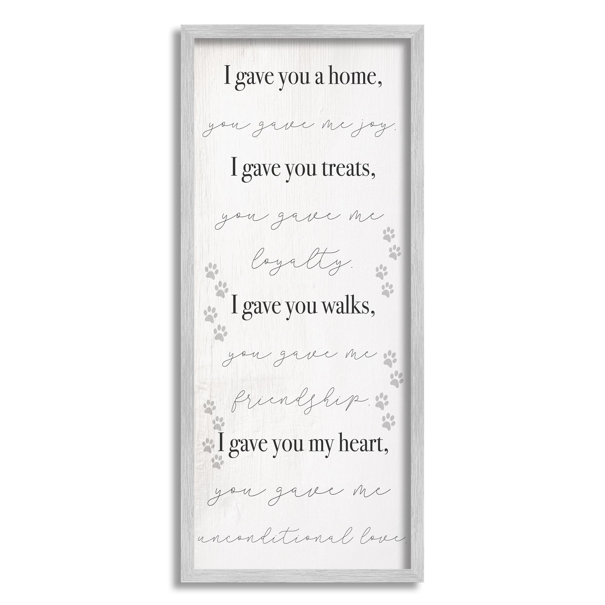 Stupell Industries Gave You My Heart Pet Dog Family Phrases, 10 x 24, Design by Daphne Polselli