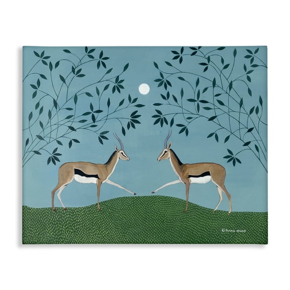 Stupell Industries Gazelles Greeting Symmetry Canvas Wall Art design by Susan Henke, 30 x 40