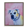 thumbnail image 1 of Gazing Dog on Pink Brown Floating Frame Canvas Art, 17 x 21, Made In USA, 1 of 8