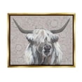 thumbnail image 1 of Stupell Industries Gazing Highland Cattle Sunflower Pattern Painting Metallic Gold Floating Framed Canvas Print Wall Art, Design by Michele Norman, 1 of 6