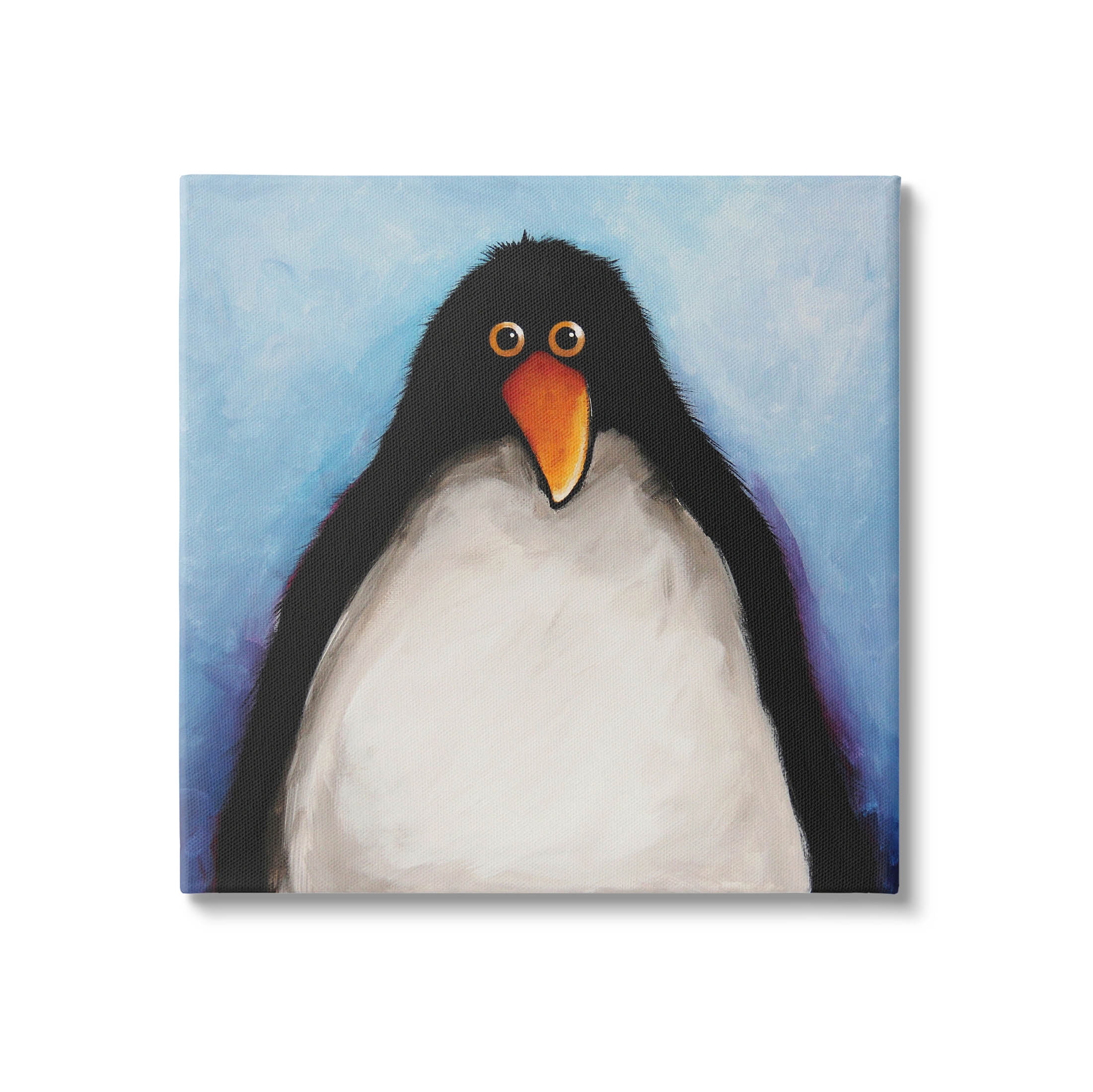 Stupell Industries Gazing Penguin Portrait Painting Gallery Wrapped ...