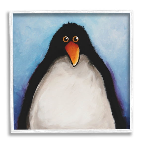 Stupell Industries Gazing Penguin Portrait Painting White Framed Art Print Wall Art, Design by Lucia Stewart
