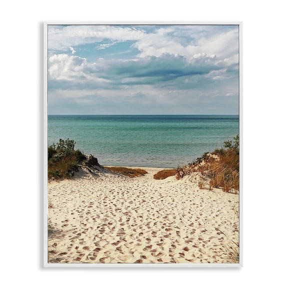 Stupell Industries Generous Summer Beach Coast White Framed Giclee Art design by Marcus Prime, 14 x 11