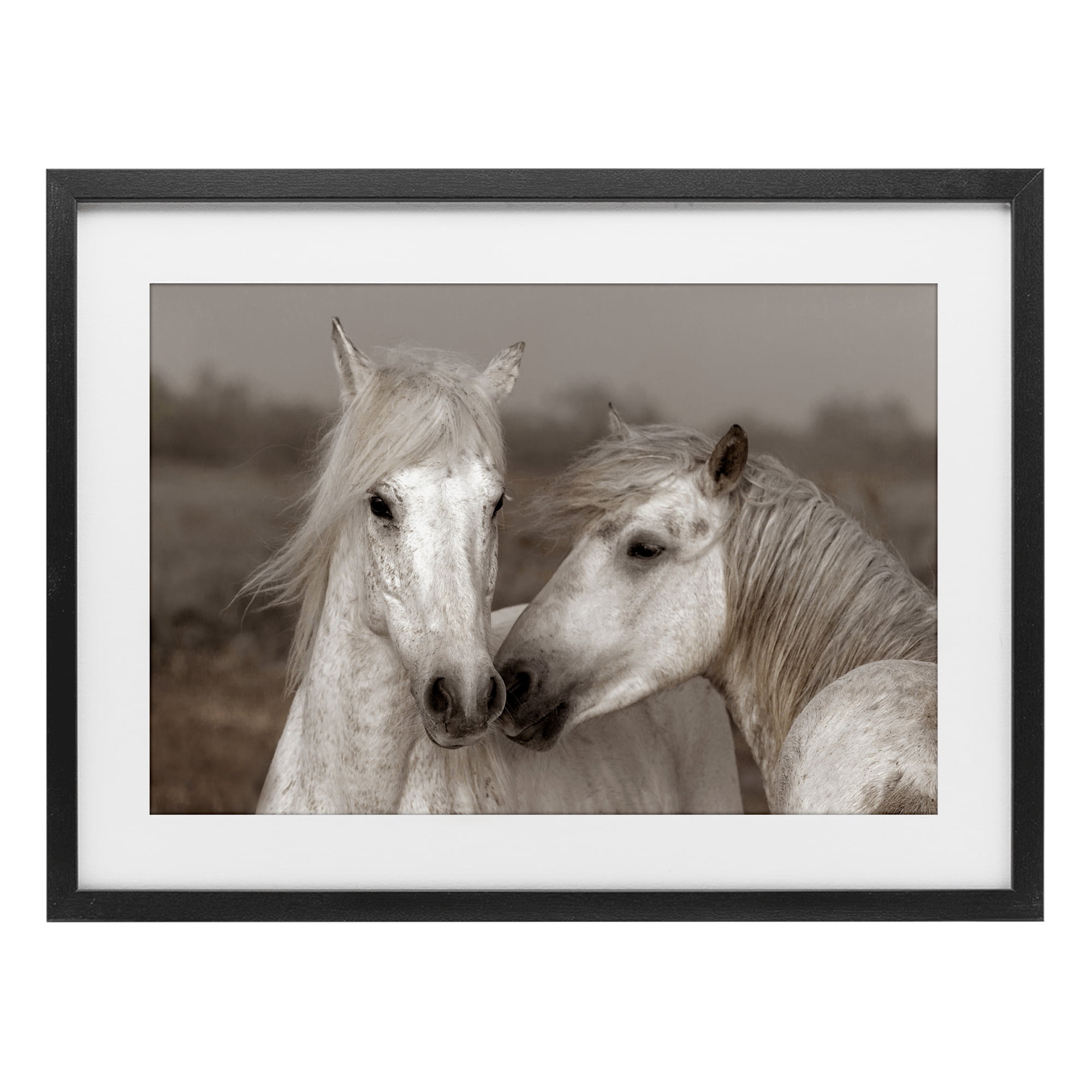 Stupell Industries Gentle Companionship Horses Black Framed Print Under Glass, design by Danita Delimont