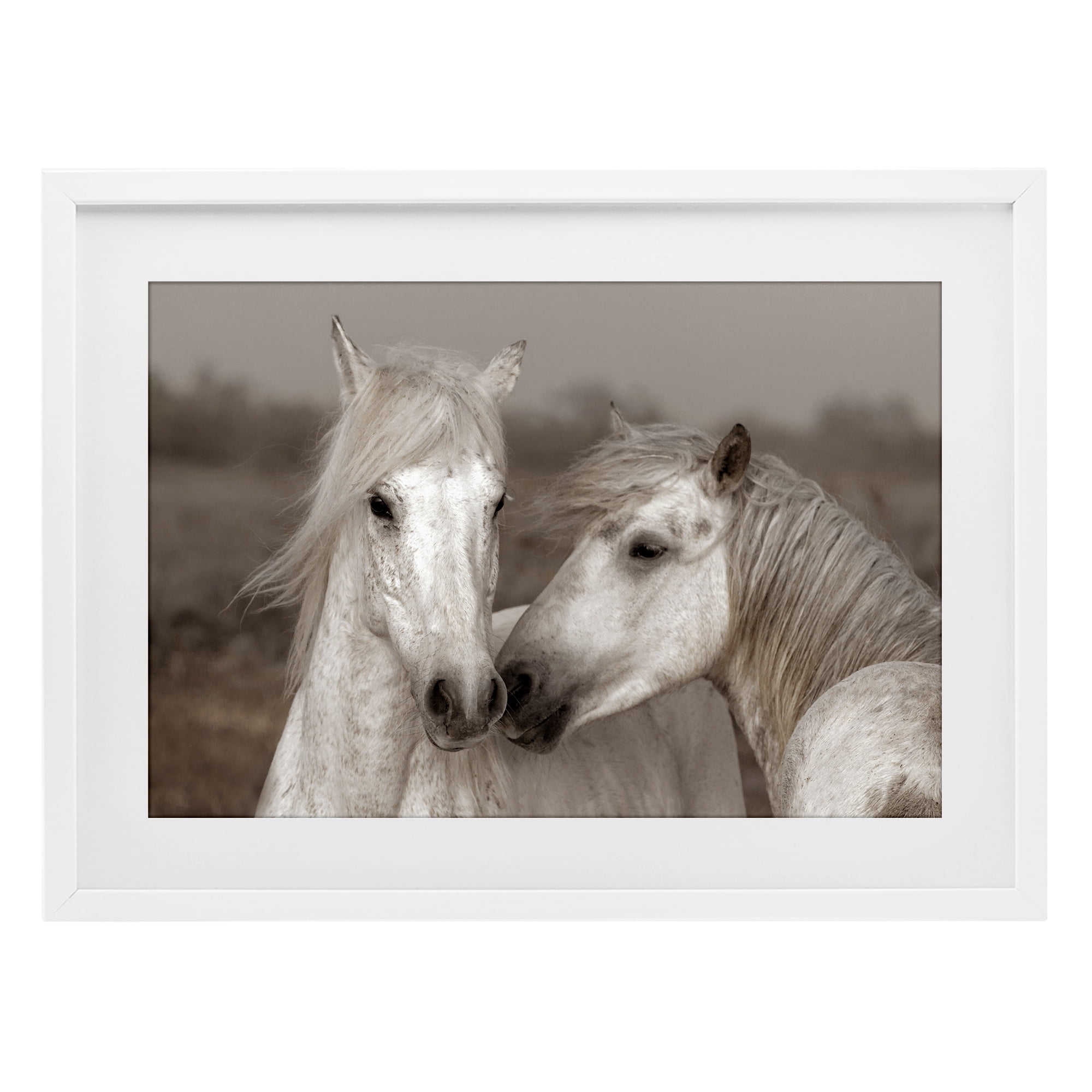 Stupell Industries Gentle Companionship Horses White Framed Print Under Glass, design by Danita Delimont