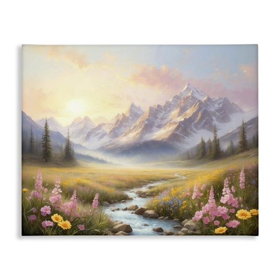 Stupell Industries Gentle Dawn Landscape Landscape Painting Gallery Wrapped Canvas Art Print Wall Art, 20 x 16