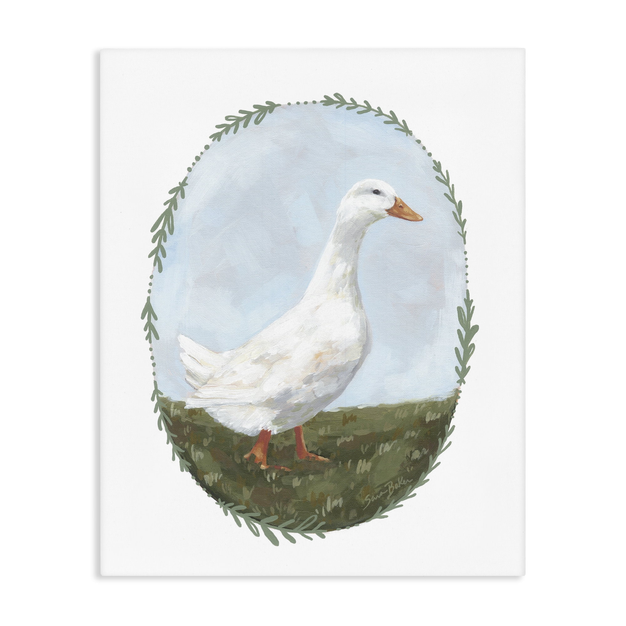 Stupell Industries Gentle Duck in Meadow Canvas Wall Art, design by Sara Baker