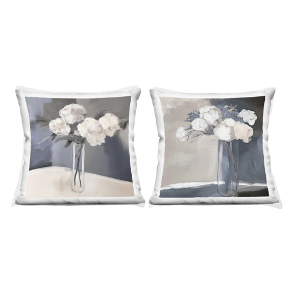 Stupell Industries Gentle Hydrangea Petals 2 Piece Decorative Printed Throw Pillow Set design by Mona Grace, 18 x 7 x 18