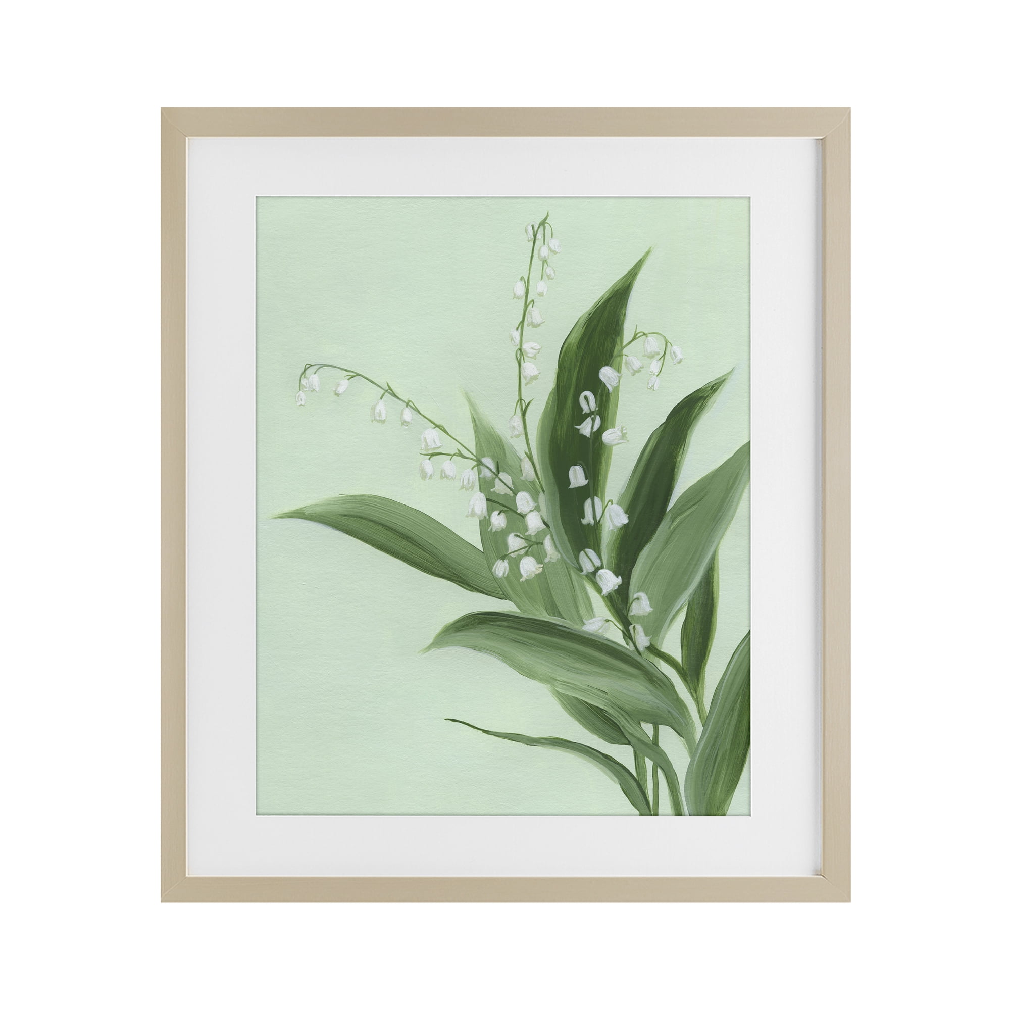 Stupell Industries Gentle Lily of Valley Birch Framed Print Under Glass, design by Grace Popp