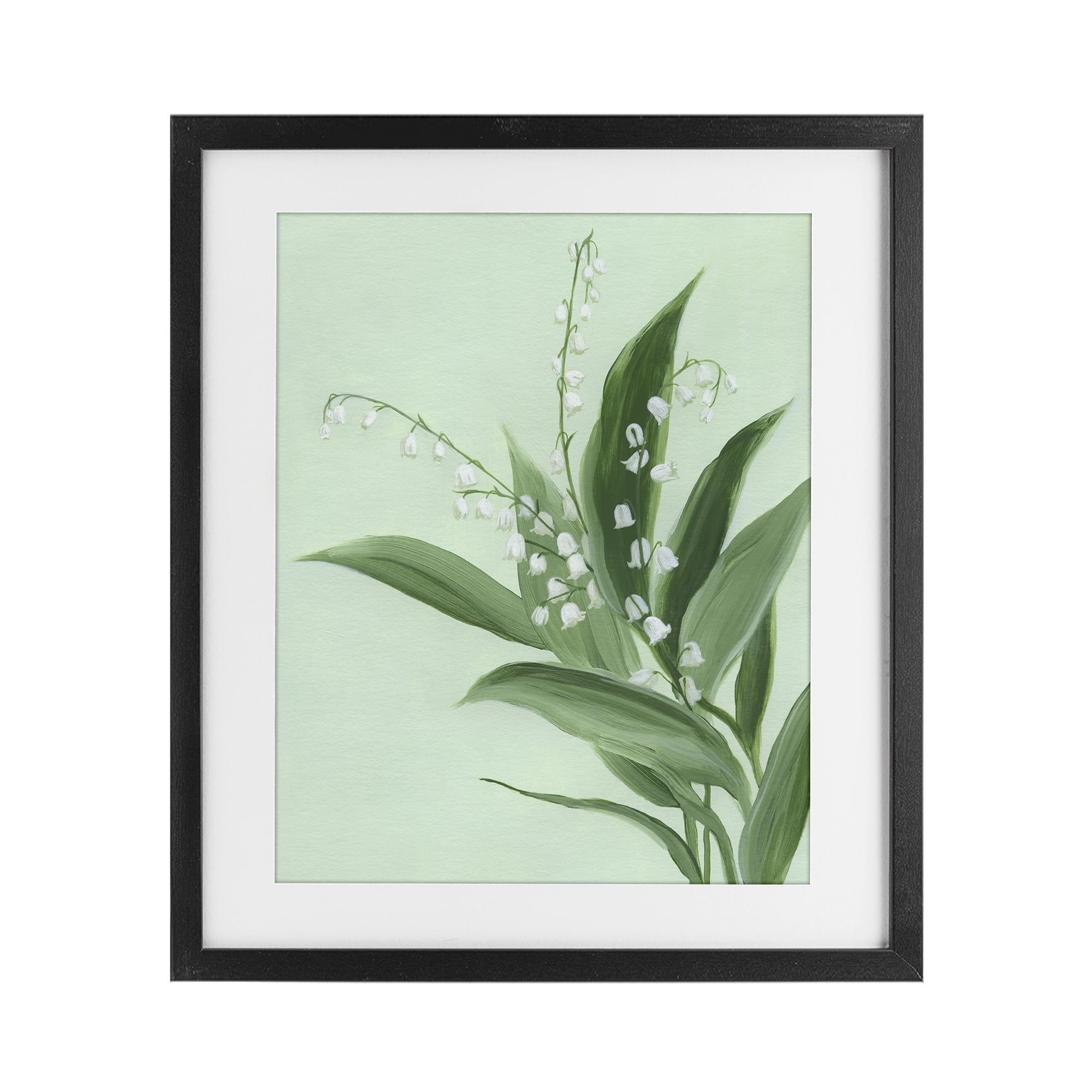 Stupell Industries Gentle Lily of Valley Black Framed Print Under Glass, design by Grace Popp