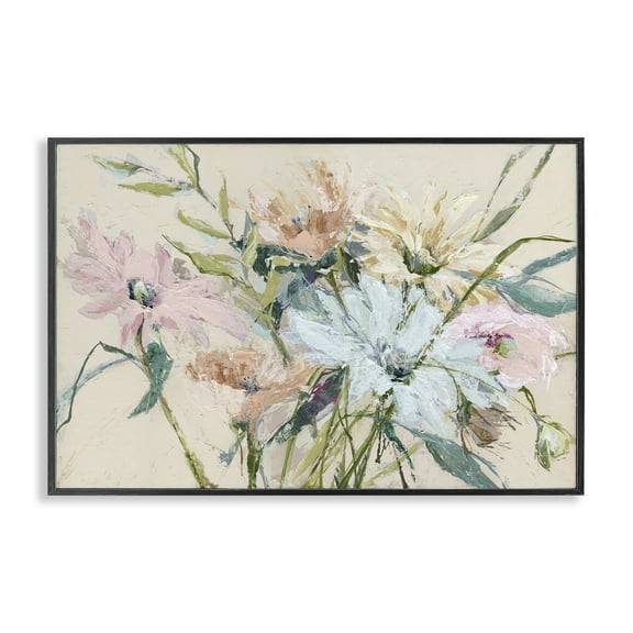 Stupell Industries Gentle Pastel Blossoms Black Framed Giclee Art design by Susan Pepe, 12 x 18