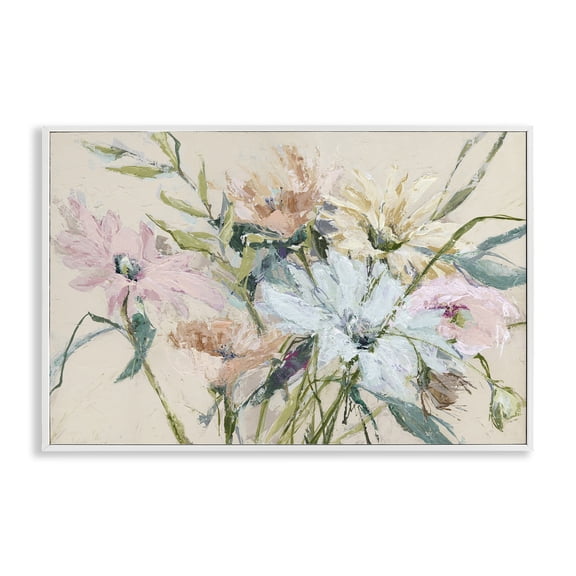 Stupell Industries Gentle Pastel Blossoms White Framed Giclee Art design by Susan Pepe, 12 x 18