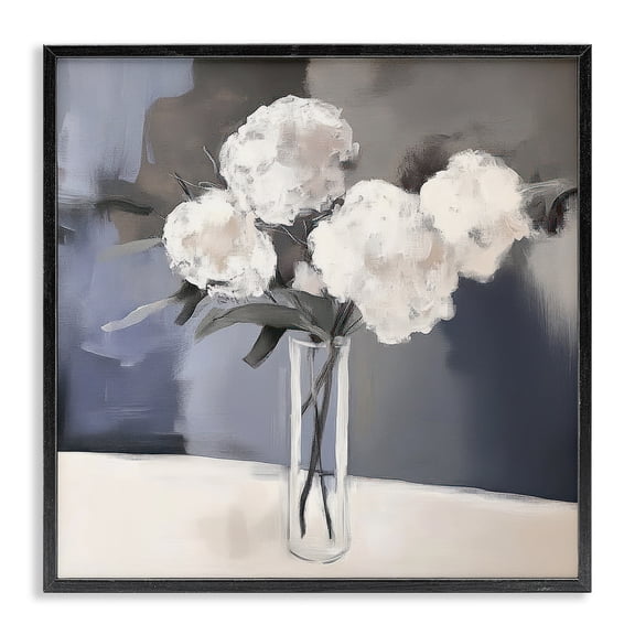 Stupell Industries Gentle Petals Black Framed Giclee Art design by Mona Grace, 12 x 12