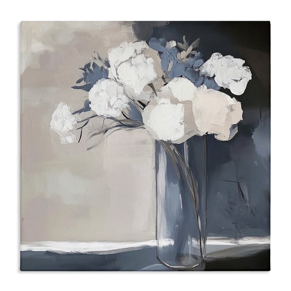Stupell Industries Gentle Petals Grey & Beige Canvas Wall Art design by Mona Grace, 30 x 30