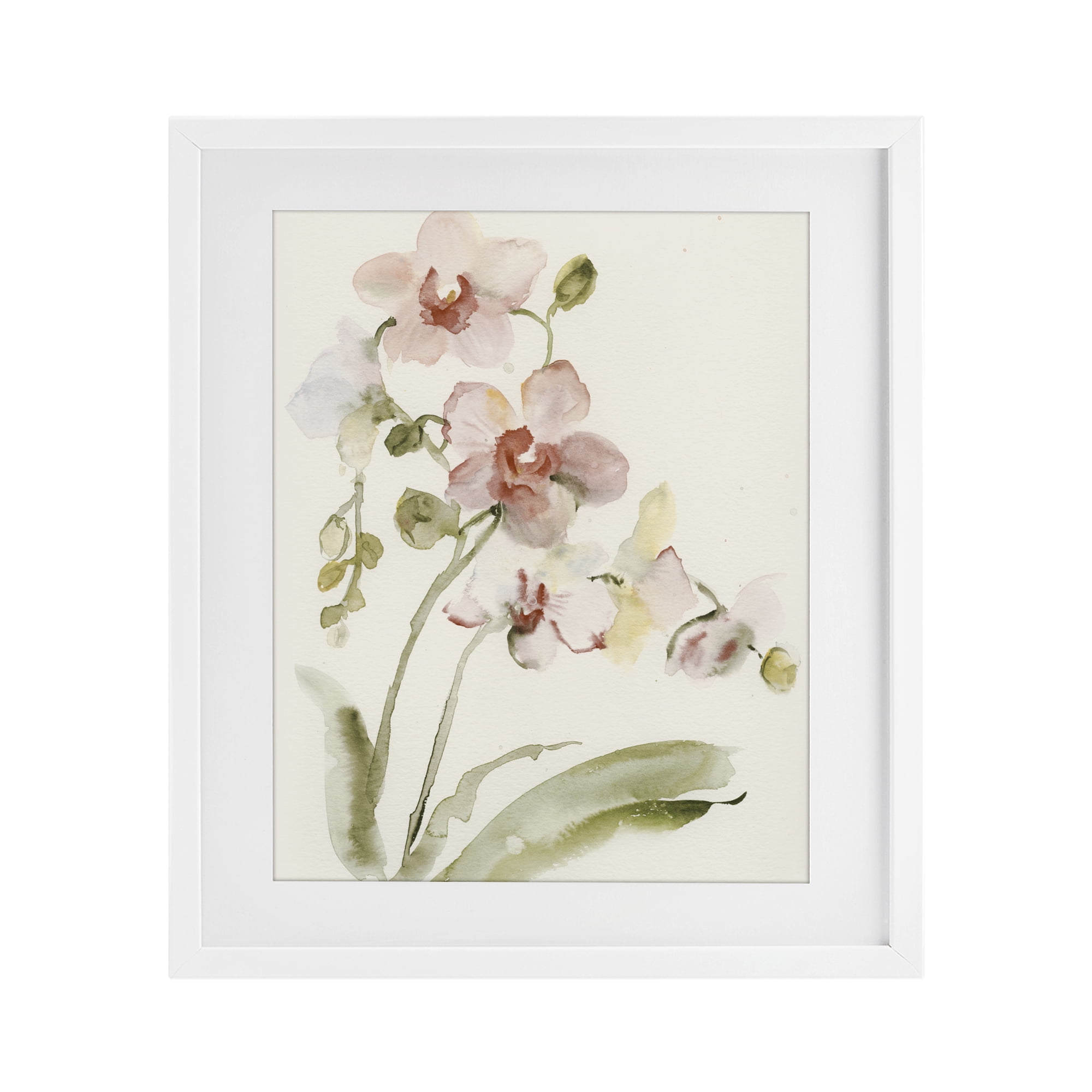 Stupell Industries Gentle Pink Orchid in Bloom White Framed Print Under Glass, design by Victoria Barnes