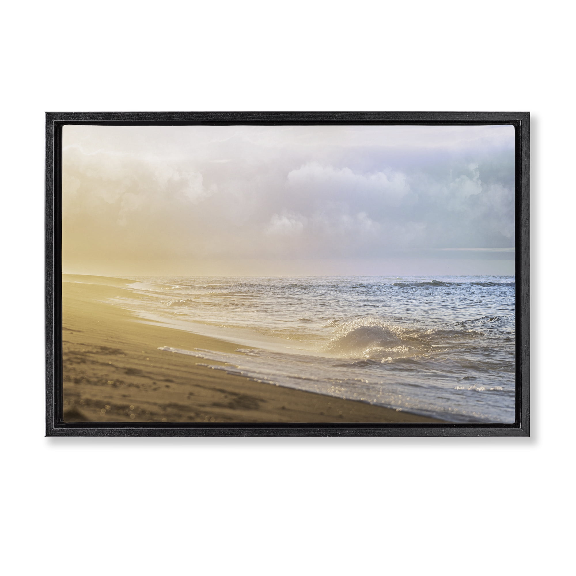 Stupell Industries Gentle Seaside Breeze Black Framed Floater Canvas Wall Art, design by Marcus Prime