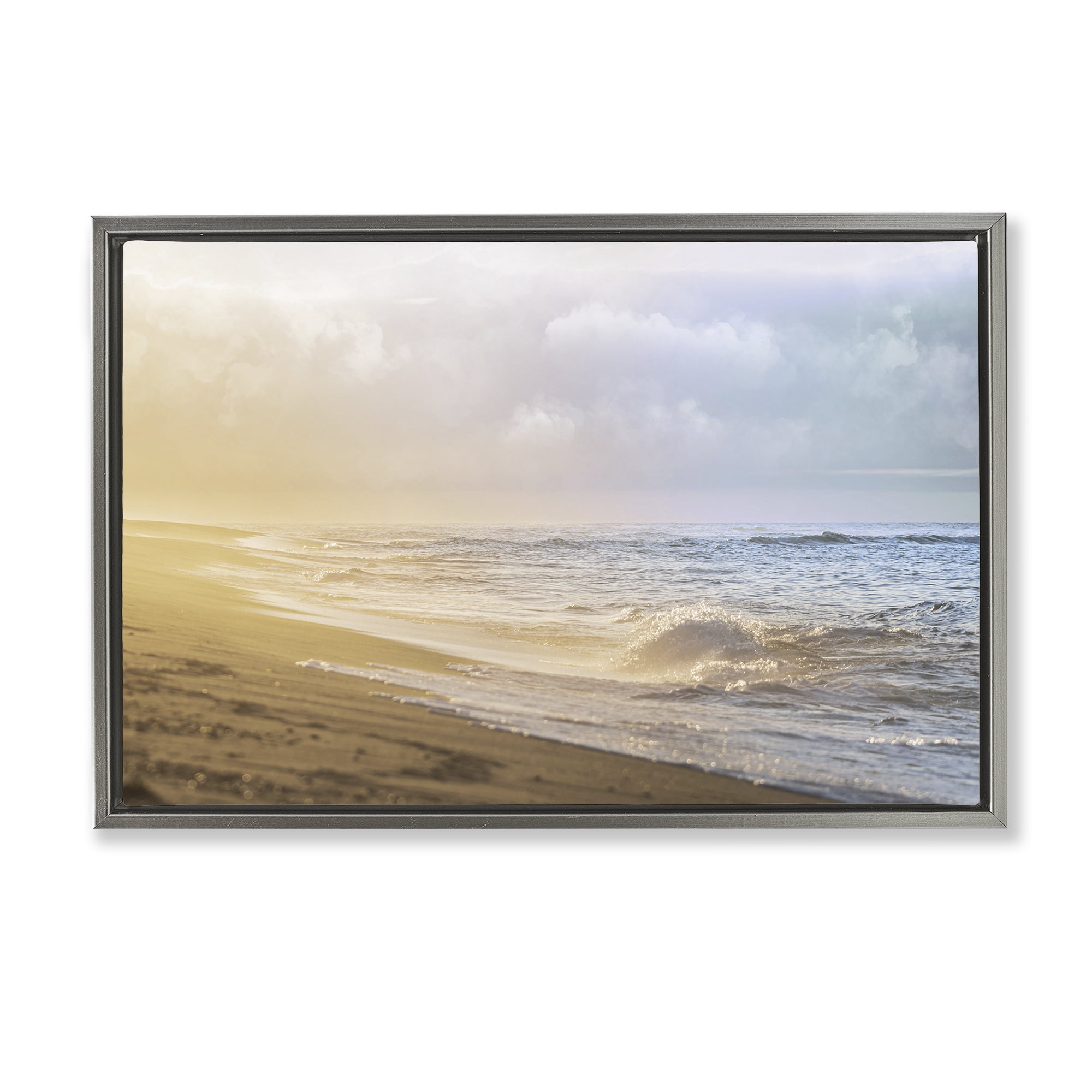 Stupell Industries Gentle Seaside Breeze Gray Framed Floater Canvas Wall Art, design by Marcus Prime