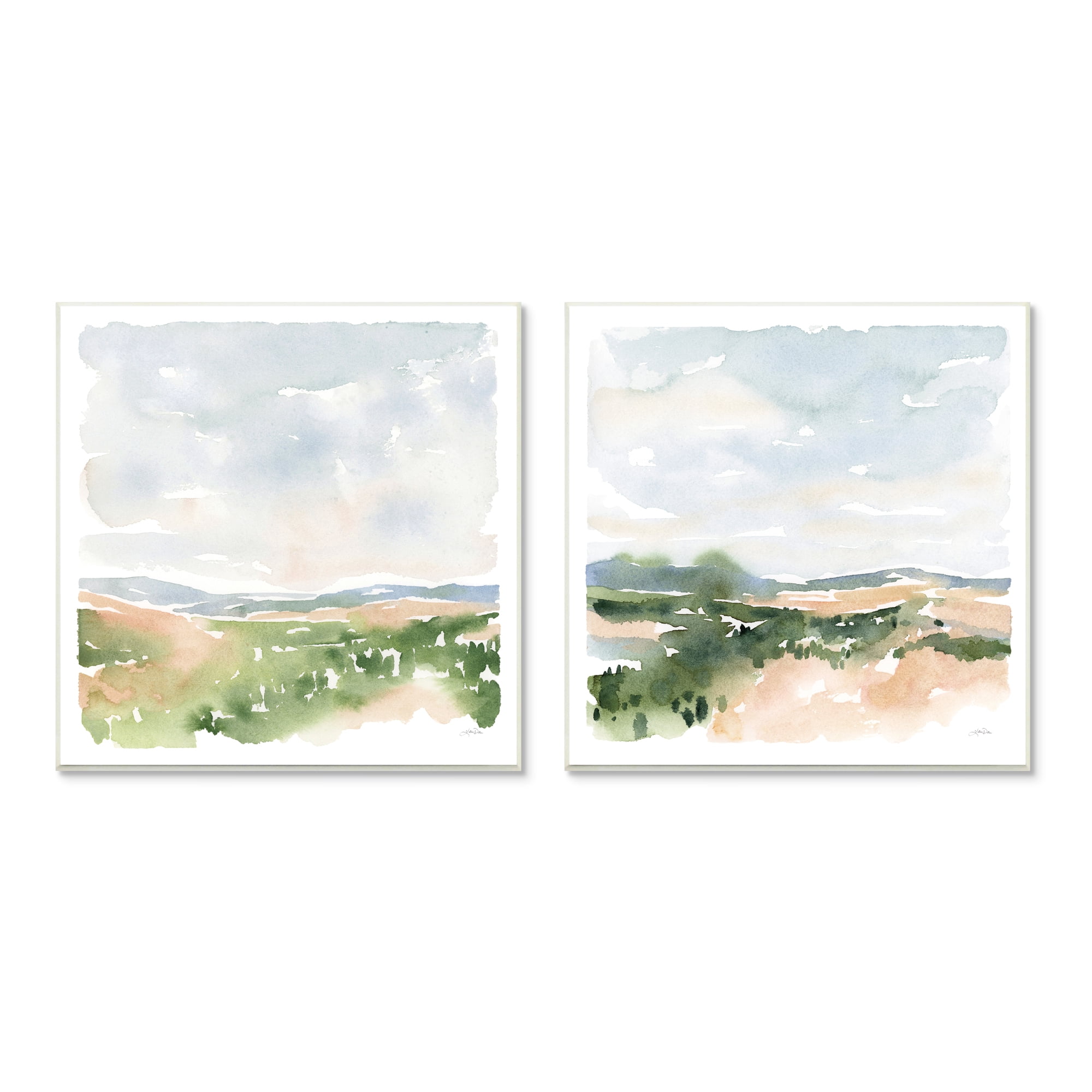 Stupell Industries Gentle Tree Meadow Soft Watercolor Landscape Wall Plaque, 12 x 12