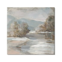 Stupell Industries Gentle Valley Landscape Nature Painting Gallery Wrapped Canvas Print Wall Art, 17 x 17