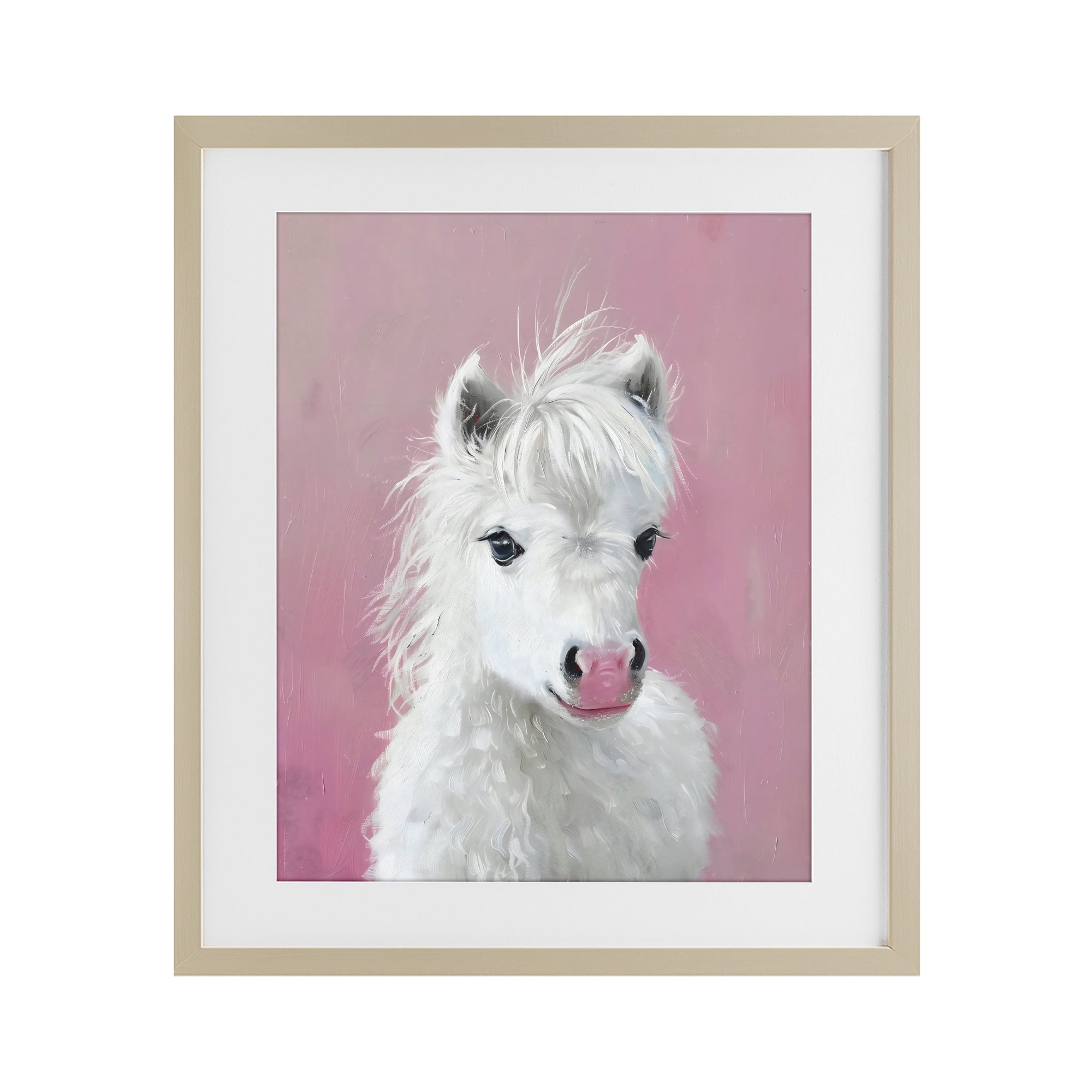 Stupell Industries Gentle White Pony Birch Framed Print Under Glass, design by The Prints Vibe