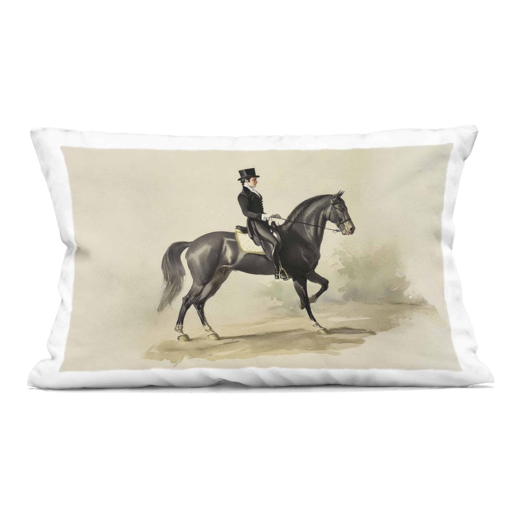 Stupell Industries Gentleman on Horse Portrait Decorative Printed Throw Pillow, design by Sisi and Seb, 14 x 7 x 20