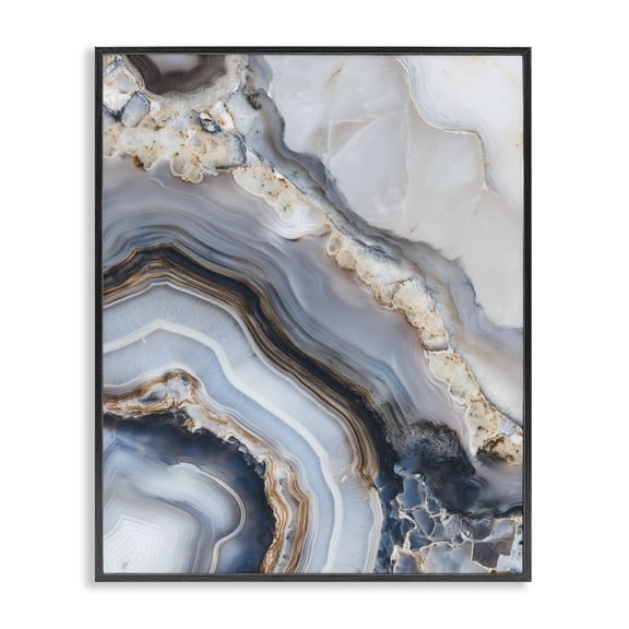Stupell Industries Geode Gemstone Layers Black Framed Giclee Art, design by Svetlana Aleynikova