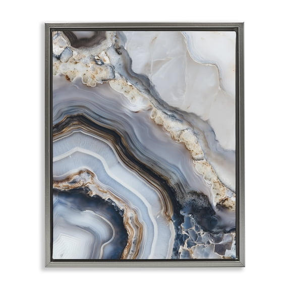 Stupell Industries Glam Geode Gemstone Layers Gray Floating Frame Canvas Art, 17 x 21, by Svetlana Aleynikova