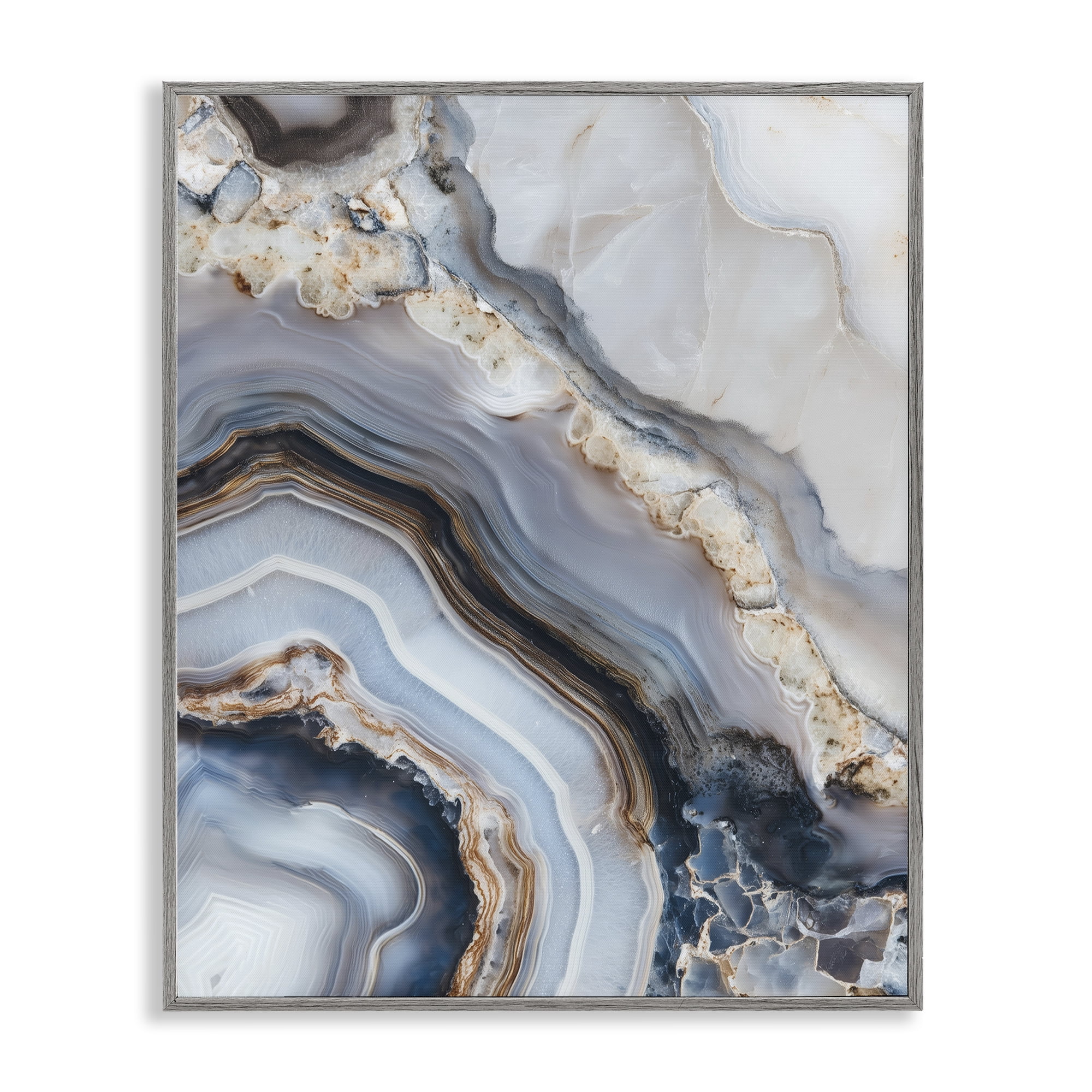 Stupell Industries Geode Gemstone Layers Gray Framed Giclee Art, design by Svetlana Aleynikova