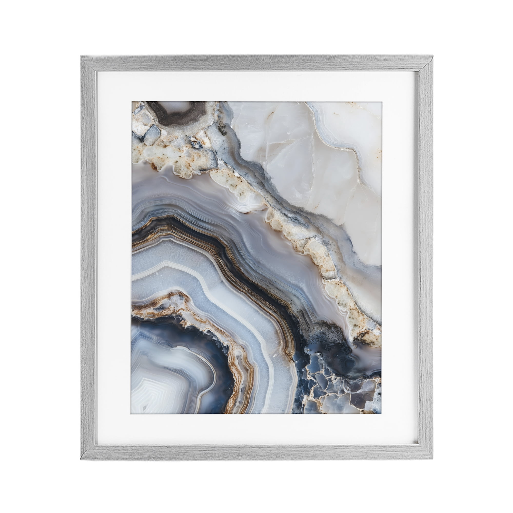 Stupell Industries Geode Gemstone Layers Gray Framed Print Under Glass, design by Svetlana Aleynikova