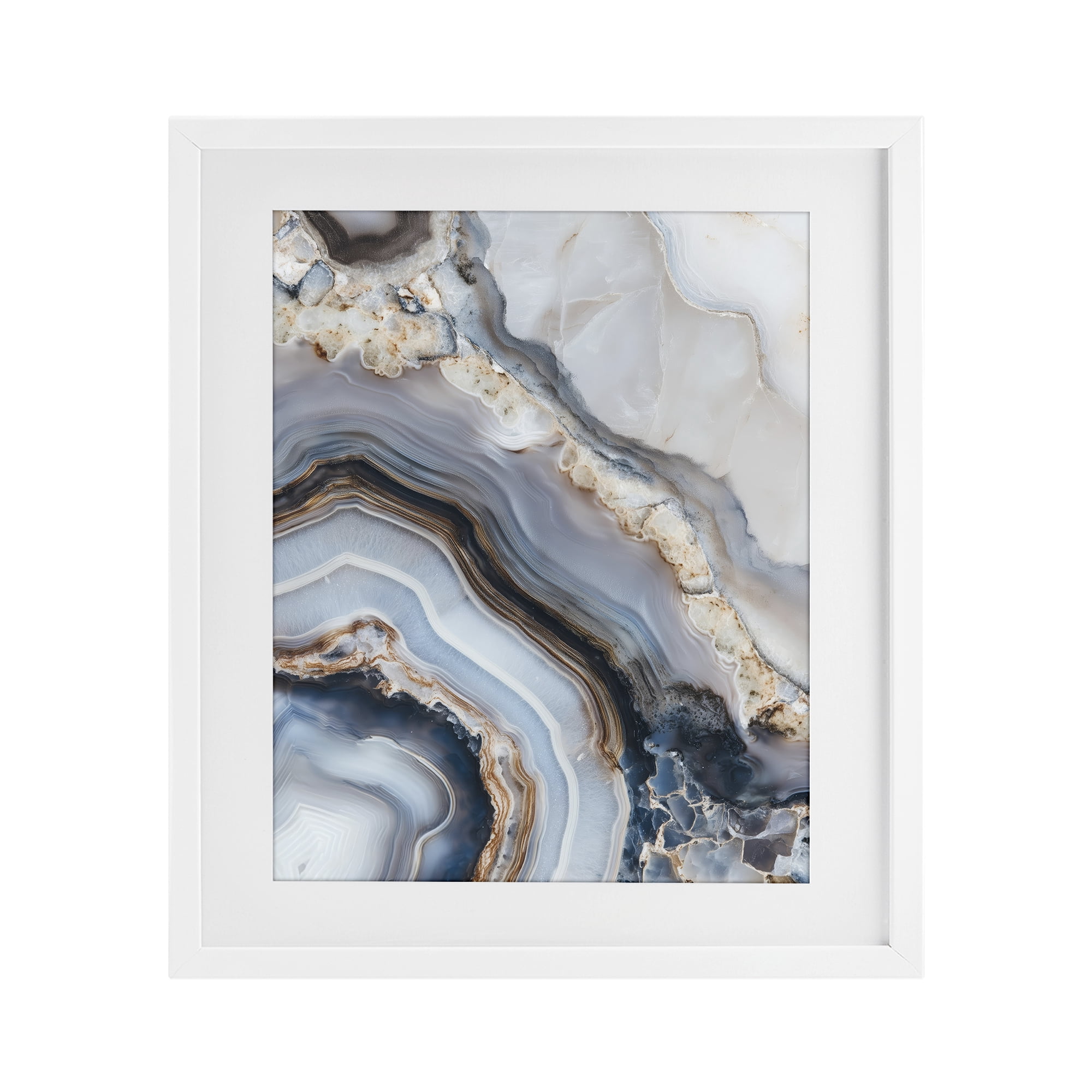 Stupell Industries Geode Gemstone Layers White Framed Print Under Glass, design by Svetlana Aleynikova
