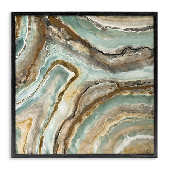 Stupell Industries Contemporary Geode Mineral Pattern Black Framed Giclee Art, 12 x 12, by Liz Jardine