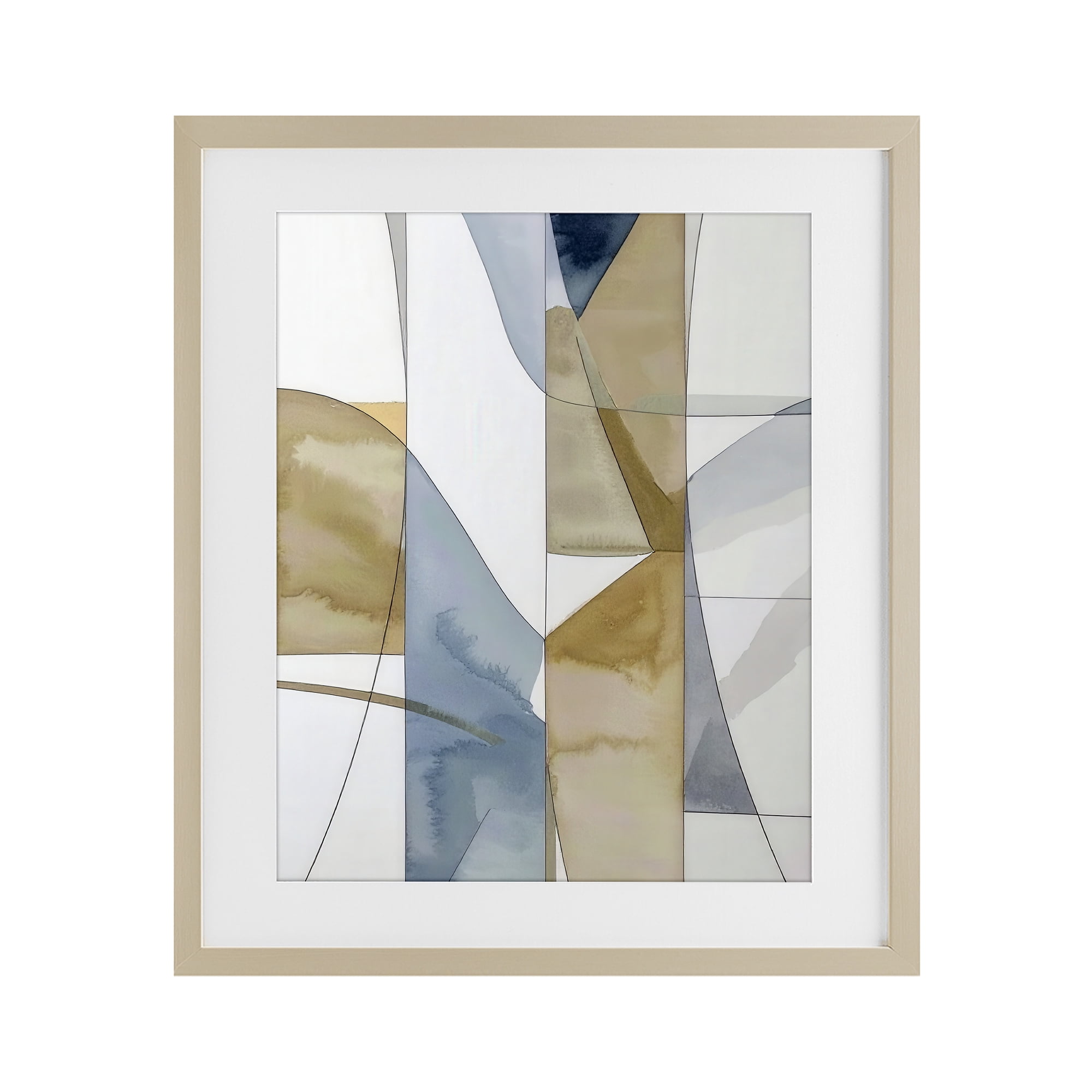 Stupell Industries Geographic Abstract Sections Birch Framed Print Under Glass, design by Alonza Saunders