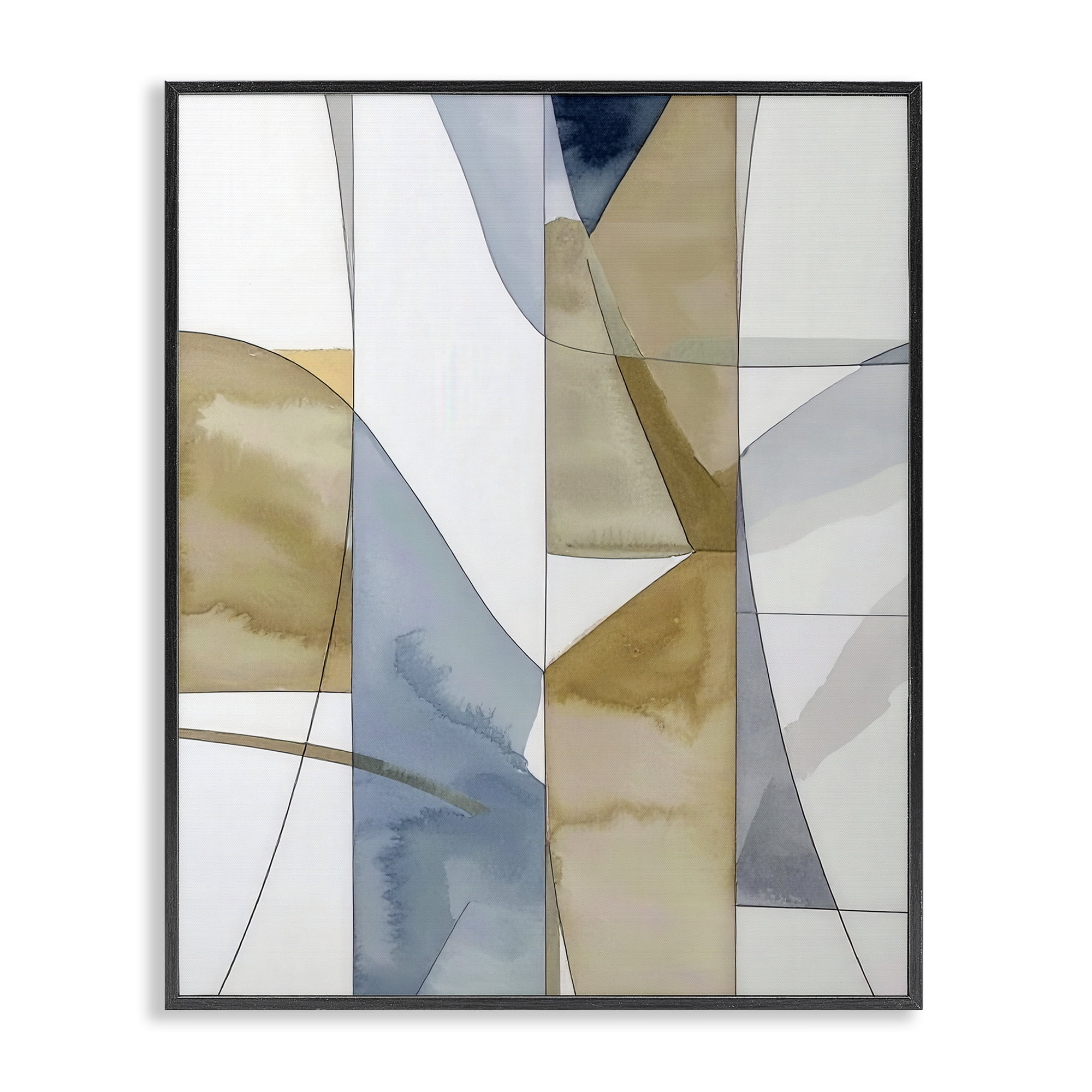 Stupell Industries Geographic Abstract Sections Black Framed Giclee Art, design by Alonza Saunders